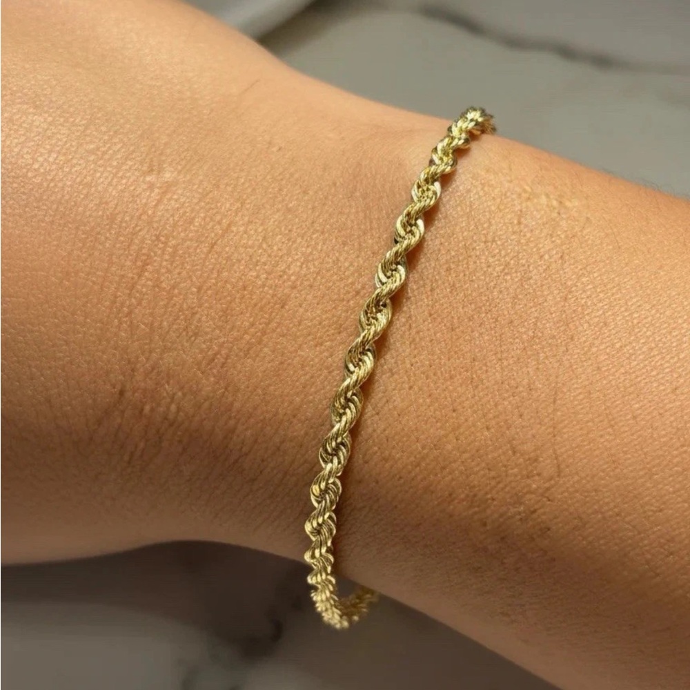 Elegant 18K Gold 3mm Rope Bracelet - Fine Jewelry